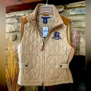 Ralph Lauren tan quilted vest - size large